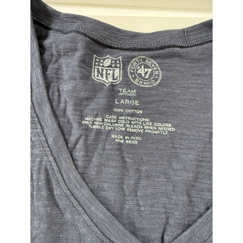47 Brand Houston Texans Womens V-Neck Tee Shirt Navy Blue NFL Large NEW - Picture 2 of 8